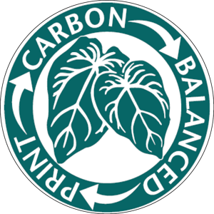 carbon balanced paper logo for marketing