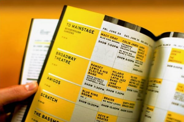Art festival event brochure contents page