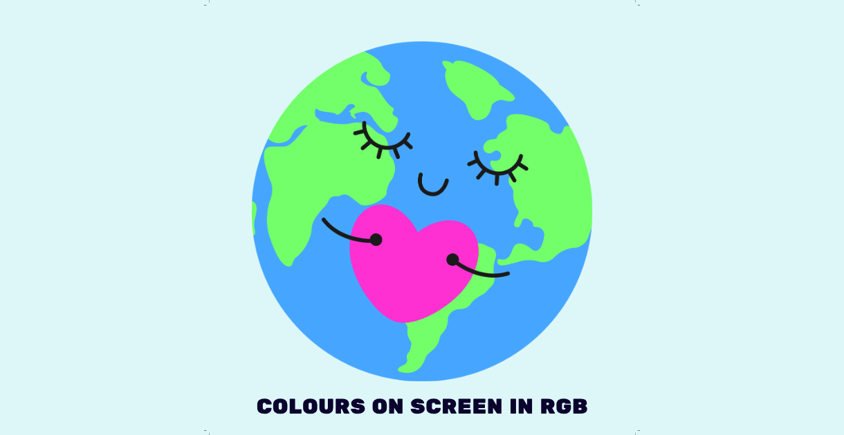 A graphic of earth in RGB